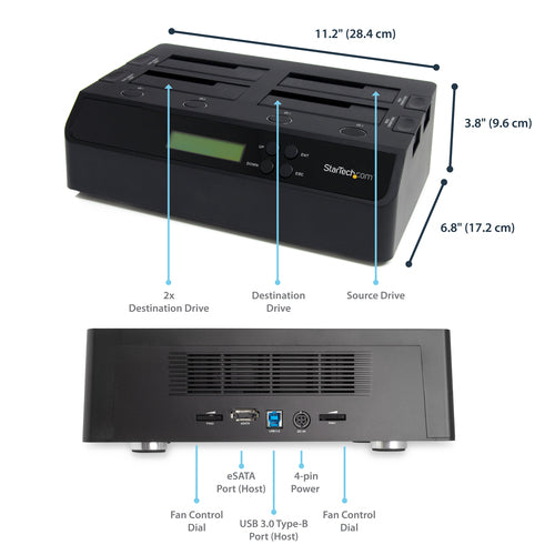 STARTECH .com media duplicator HDD duplicator Black 3 copies (SATDOCK4U3RE) - Cartouches Certifiees