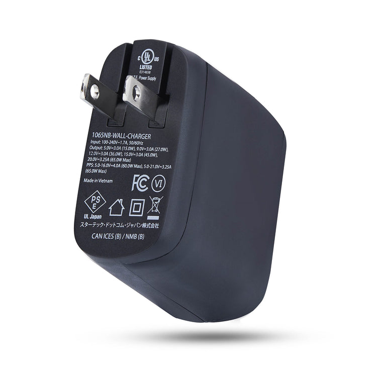 STARTECH .com mobile device charger Universal Black AC Fast charging Indoor (1065NB-WALL-CHARGER) - Cartouches Certifiees