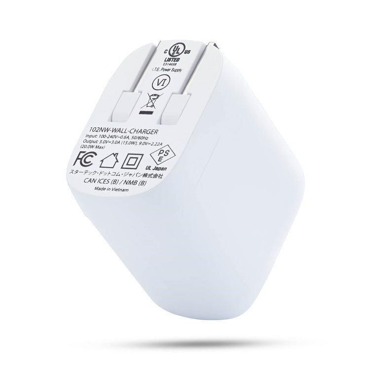 STARTECH .com mobile device charger Universal White AC Fast charging Indoor (102NW-WALL-CHARGER) - Cartouches Certifiees