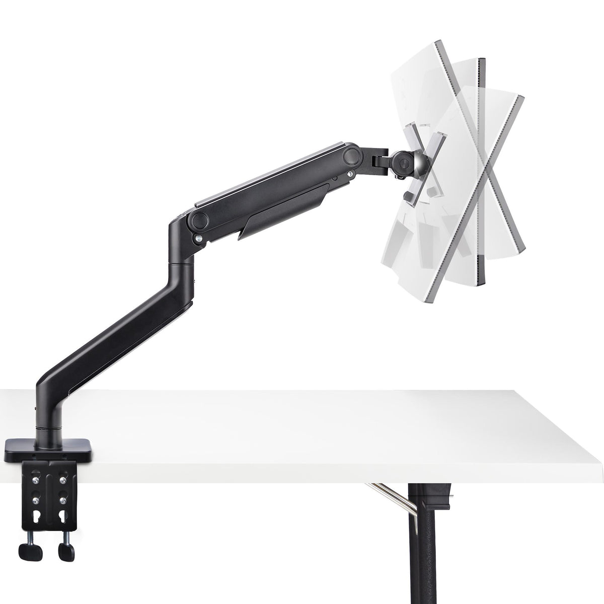 STARTECH .com monitor mount / stand 124,5 cm (49") Desk Black (H1M1AG1-MONITOR-ARM) - Cartouches Certifiees