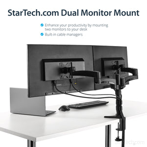 STARTECH .com monitor mount / stand 61 cm (24") Desk Black (ARMDUAL) - Cartouches Certifiees