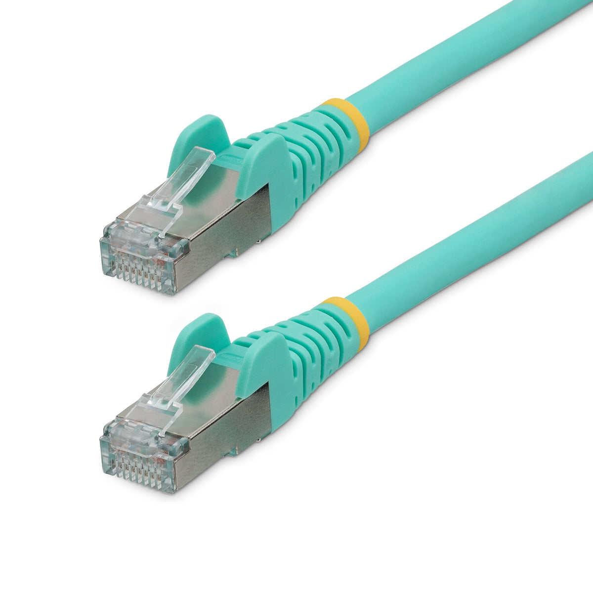 STARTECH .com networking cable Aqua colour 0,6 m S/FTP (S-STP) Round (NLAQ-2F-CAT6A-PATCH) - Cartouches Certifiees