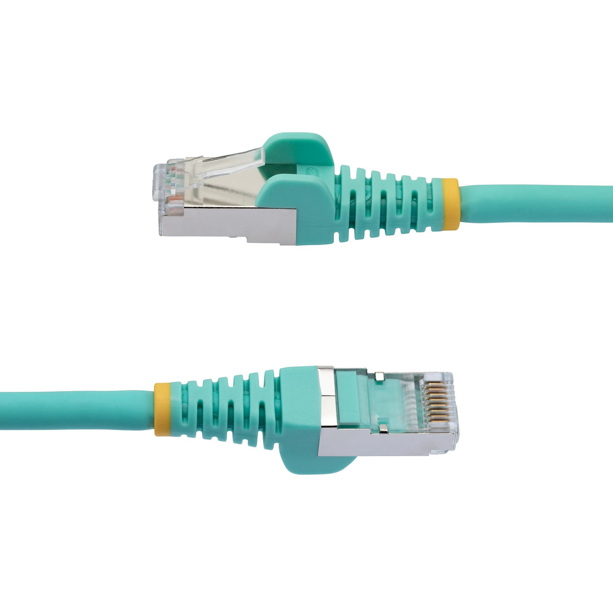 STARTECH .com networking cable Aqua colour 0,6 m S/FTP (S-STP) Round (NLAQ-2F-CAT6A-PATCH) - Cartouches Certifiees
