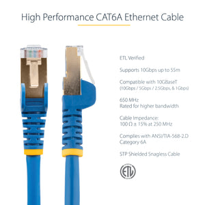 STARTECH .com networking cable Blue 1,5 m Cat6a (C6ASPAT5BL) - Cartouches Certifiees