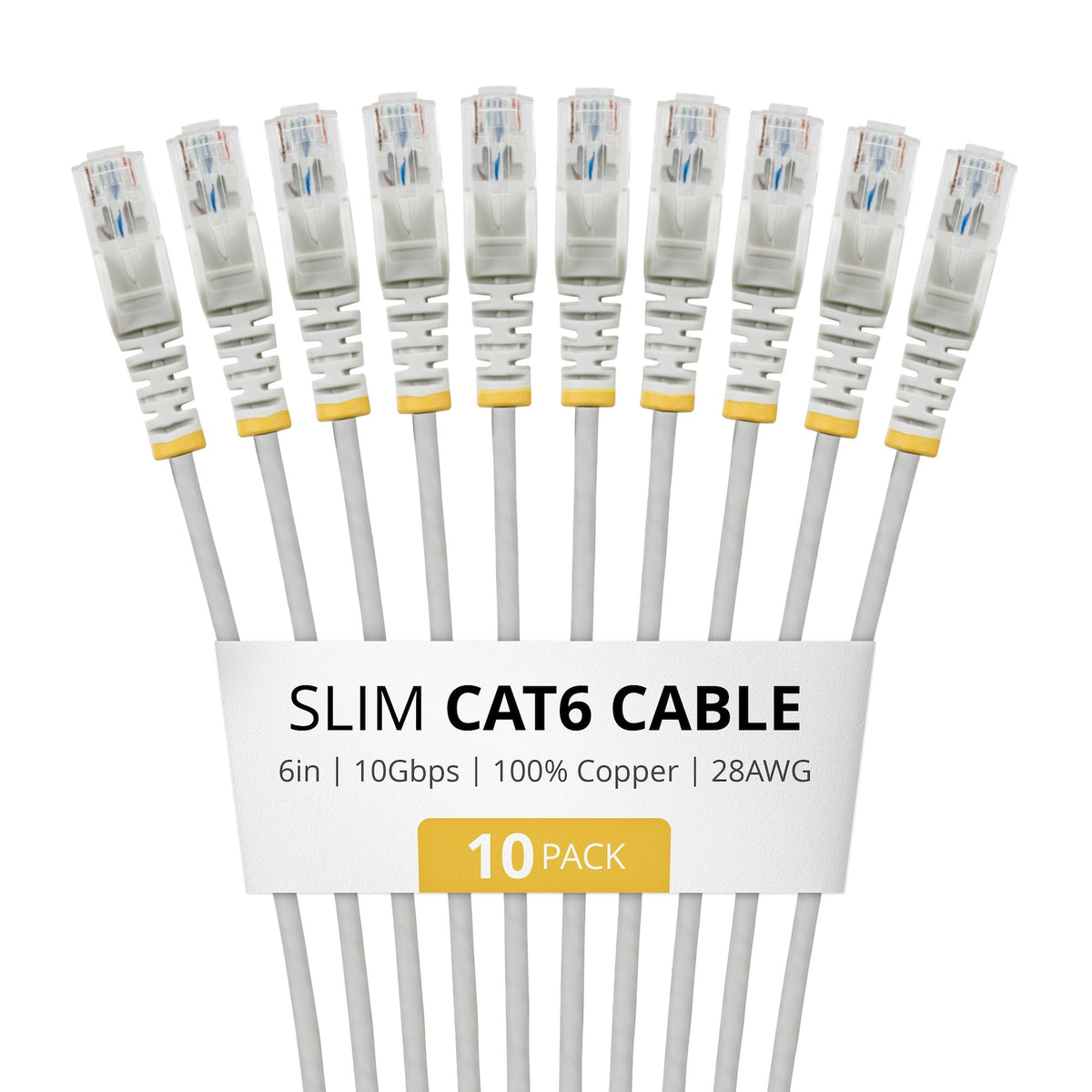 STARTECH .com networking cable Grey 0,2 m Cat6 U/UTP (UTP) (N6PAT6INGRS10PK) - Cartouches Certifiees
