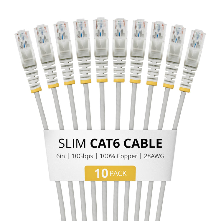 STARTECH .com networking cable Grey 0,2 m Cat6 U/UTP (UTP) (N6PAT6INGRS10PK) - Cartouches Certifiees