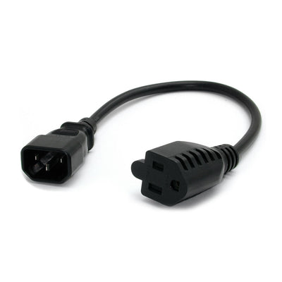 STARTECH .com power cable Black 0,3 m C14 coupler NEMA 5-15R (PAC100) - Cartouches Certifiees