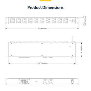 STARTECH .com power distribution unit (PDU) 12 AC outlet(s) 1U Black (12NM8-RACK-MOUNT-PDU) - Cartouches Certifiees