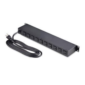 STARTECH .com power distribution unit (PDU) 12 AC outlet(s) 1U Black (12NM8-RACK-MOUNT-PDU) - Cartouches Certifiees