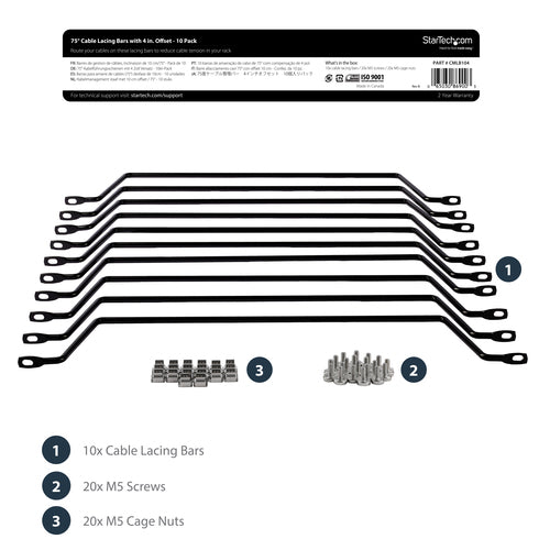 STARTECH .com rack accessory Cable lacing bar (CMLB104) - Cartouches Certifiees