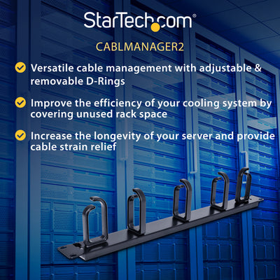 STARTECH .com rack accessory Cable management panel (CABLMANAGER2) - Cartouches Certifiees