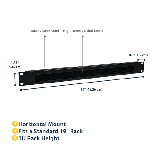 STARTECH .com rack accessory Cable management panel (CMBRUSH1U) - Cartouches Certifiees