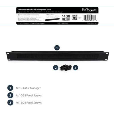 STARTECH .com rack accessory Cable management panel (CMBRUSH1U) - Cartouches Certifiees