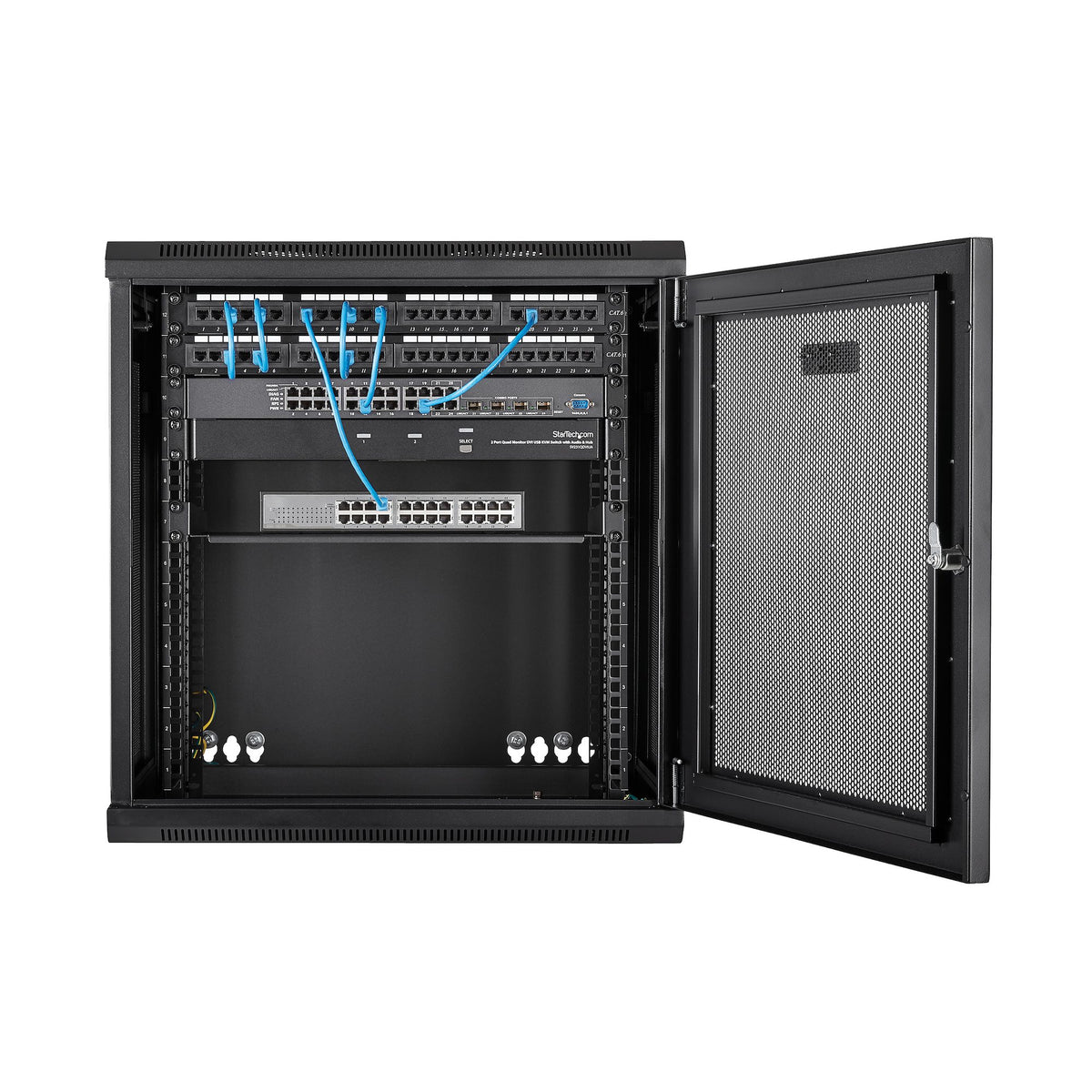 STARTECH .com rack cabinet 12U Wall mounted rack Black (RK12WALHM) - Cartouches Certifiees