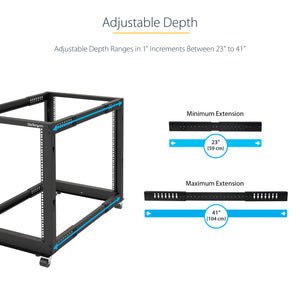 STARTECH .com rack cabinet 18U Freestanding rack Black (4POSTRACK18U) - Cartouches Certifiees