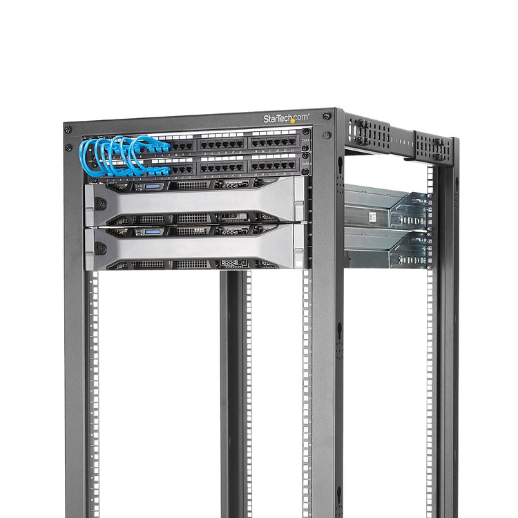 STARTECH .com rack cabinet 18U Freestanding rack Black (4POSTRACK18U) - Cartouches Certifiees