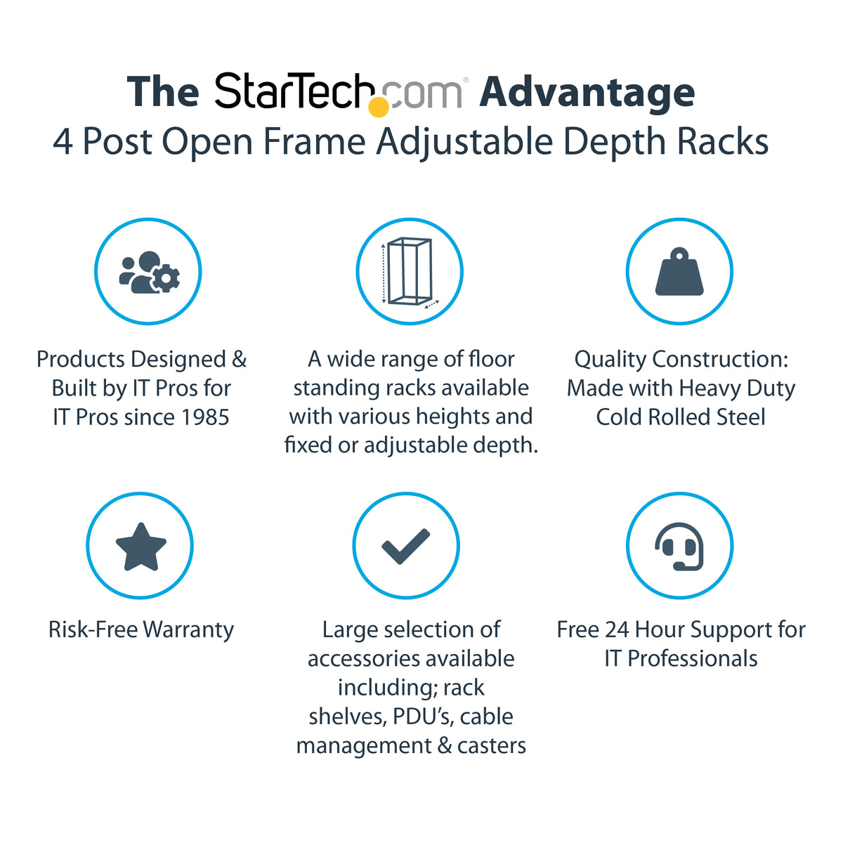 STARTECH .com rack cabinet 18U Freestanding rack Black (4POSTRACK18U) - Cartouches Certifiees