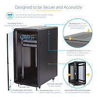 STARTECH .com rack cabinet 25U Freestanding rack Black (RK2536BKF) - Cartouches Certifiees
