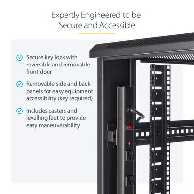 STARTECH .com rack cabinet 42U Freestanding rack Black (RK4236BKB) - Cartouches Certifiees