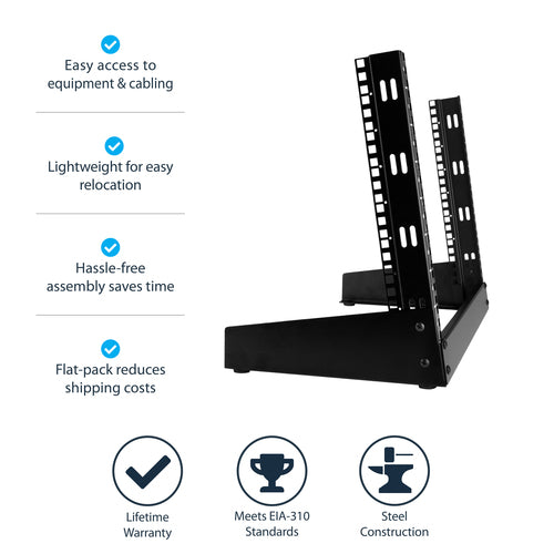 STARTECH .com rack cabinet 8U Freestanding rack Black (RK8OD) - Cartouches Certifiees