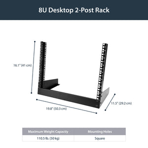STARTECH .com rack cabinet 8U Freestanding rack Black (RK8OD) - Cartouches Certifiees