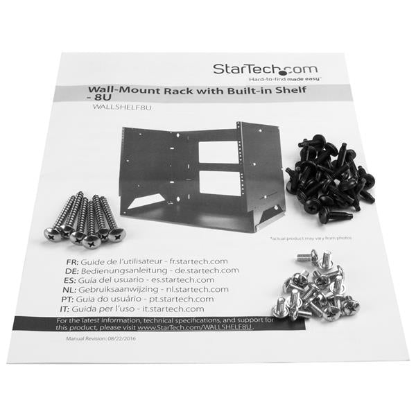 STARTECH .com rack cabinet 8U Wall mounted rack Black (WALLSHELF8U) - Cartouches Certifiees
