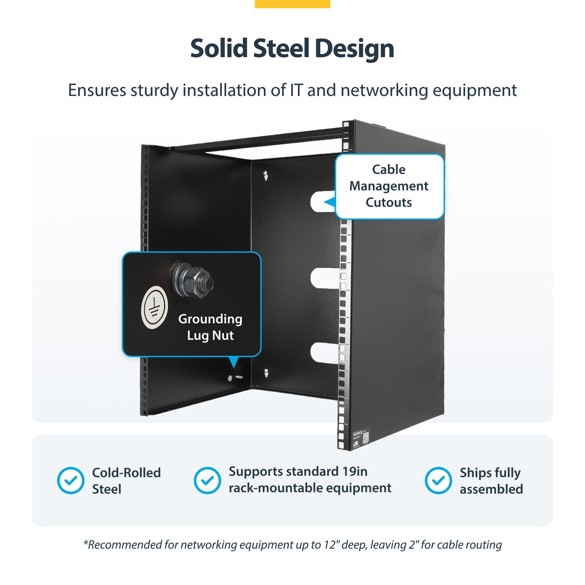 STARTECH .com rack cabinet Wall mounted rack Black (RACK-10U-14-BRACKET) - Cartouches Certifiees