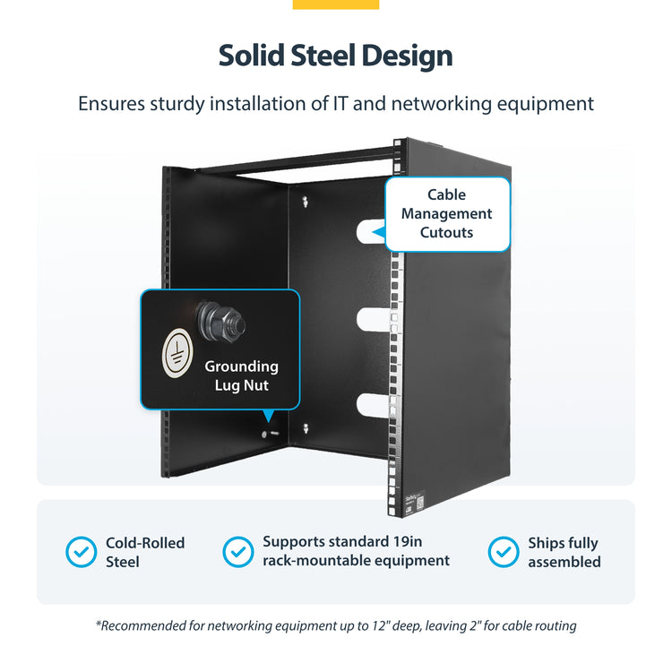 STARTECH .com rack cabinet Wall mounted rack Black (RACK-10U-14-BRACKET) - Cartouches Certifiees