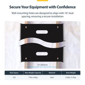 STARTECH .com rack cabinet Wall mounted rack Black (RACK-10U-14-BRACKET) - Cartouches Certifiees