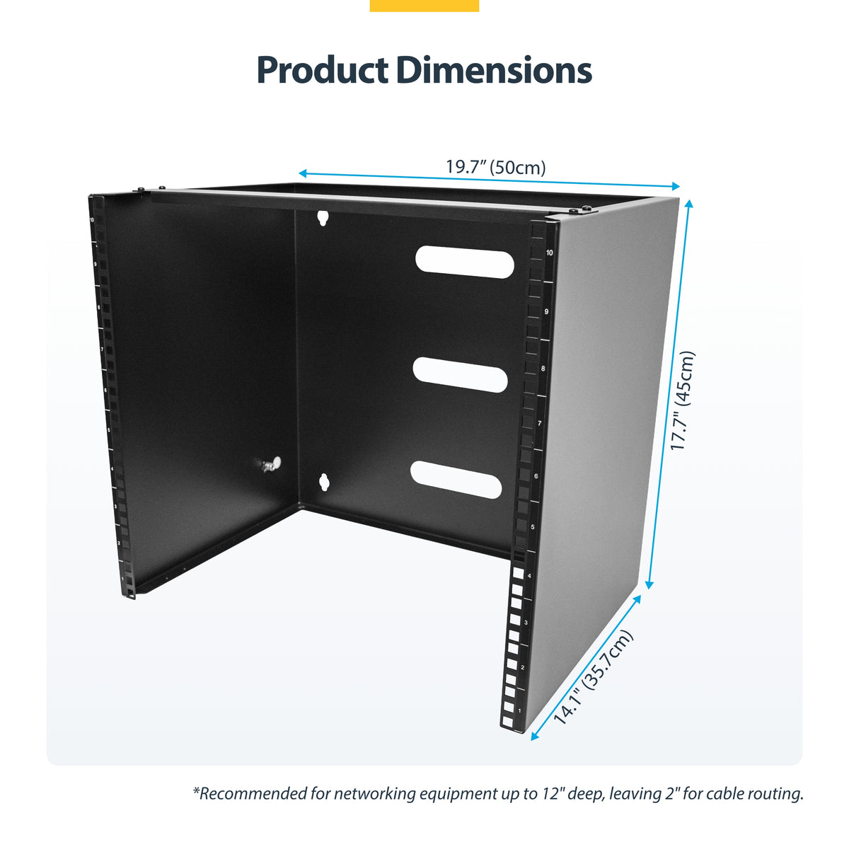 STARTECH .com rack cabinet Wall mounted rack Black (RACK-10U-14-BRACKET) - Cartouches Certifiees