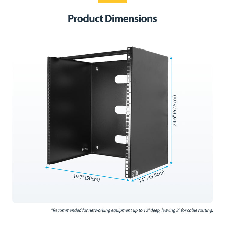STARTECH .com rack cabinet Wall mounted rack Black (RACK-14U-14-BRACKET) - Cartouches Certifiees