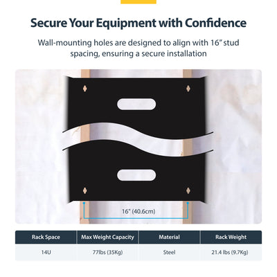 STARTECH .com rack cabinet Wall mounted rack Black (RACK-14U-14-BRACKET) - Cartouches Certifiees