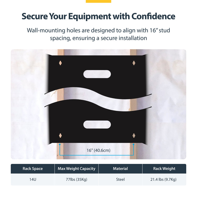 STARTECH .com rack cabinet Wall mounted rack Black (RACK-14U-14-BRACKET) - Cartouches Certifiees