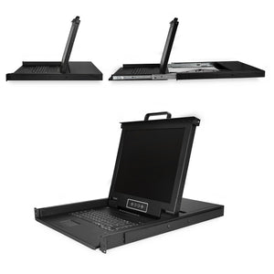 STARTECH .com rack console 43,2 cm (17") 1280 x 1024 pixels Steel Black 1U (RKCONS1708K) - Cartouches Certifiees