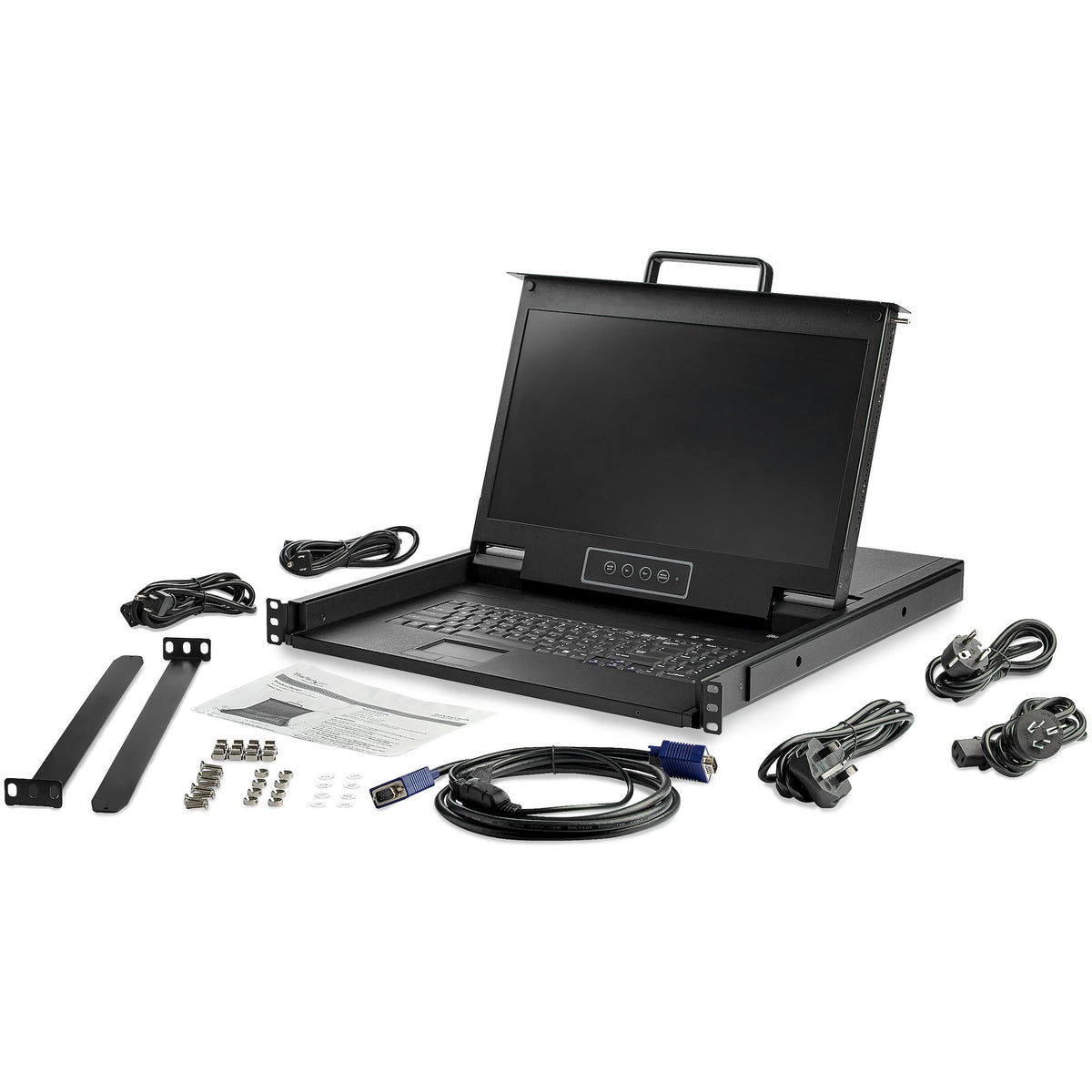 STARTECH .com rack console 43,9 cm (17.3") 1920 x 1080 pixels Steel Black 1U (RKCONS17HD) - Cartouches Certifiees