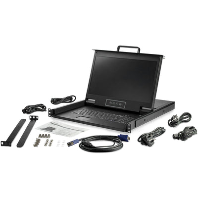 STARTECH .com rack console 43,9 cm (17.3") 1920 x 1080 pixels Steel Black 1U (RKCONS17HD) - Cartouches Certifiees