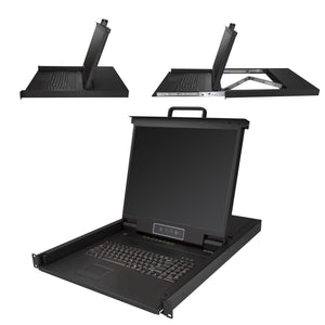 STARTECH .com rack console 48,3 cm (19") 1280 x 1024 pixels Steel Black 1U (RKCONS1908K) - Cartouches Certifiees