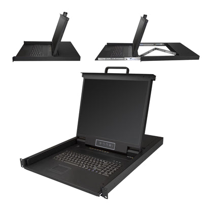 STARTECH .com rack console 48,3 cm (19") 1280 x 1024 pixels Steel Black 1U (RKCONS1908K) - Cartouches Certifiees