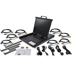 STARTECH .com rack console 48,3 cm (19") 1280 x 1024 pixels Steel Black 1U (RKCONS1908K) - Cartouches Certifiees