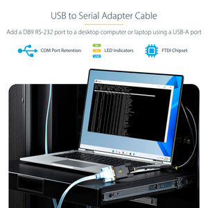 STARTECH .com serial cable Black 1 m USB Type-A RS-232 (1P3FFCB-USB-SERIAL) - Cartouches Certifiees