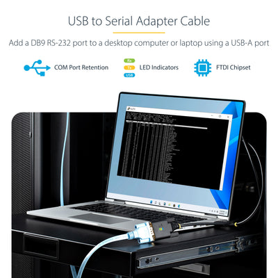 STARTECH .com serial cable Black 1 m USB Type-A RS-232 (1P3FFCB-USB-SERIAL) - Cartouches Certifiees