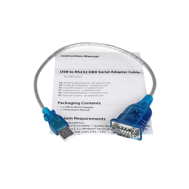 STARTECH .com serial cable Grey 0,43 m USB 2.0 Type-A DB-9 (ICUSB232V2) - Cartouches Certifiees