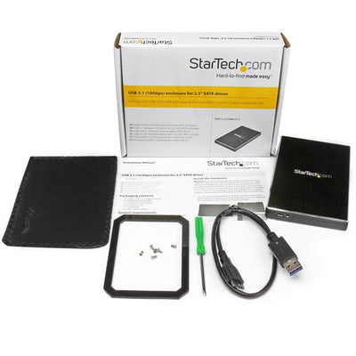 STARTECH .com storage drive enclosure HDD/SSD enclosure Black 2.5" (S251BMU313) - Cartouches Certifiees
