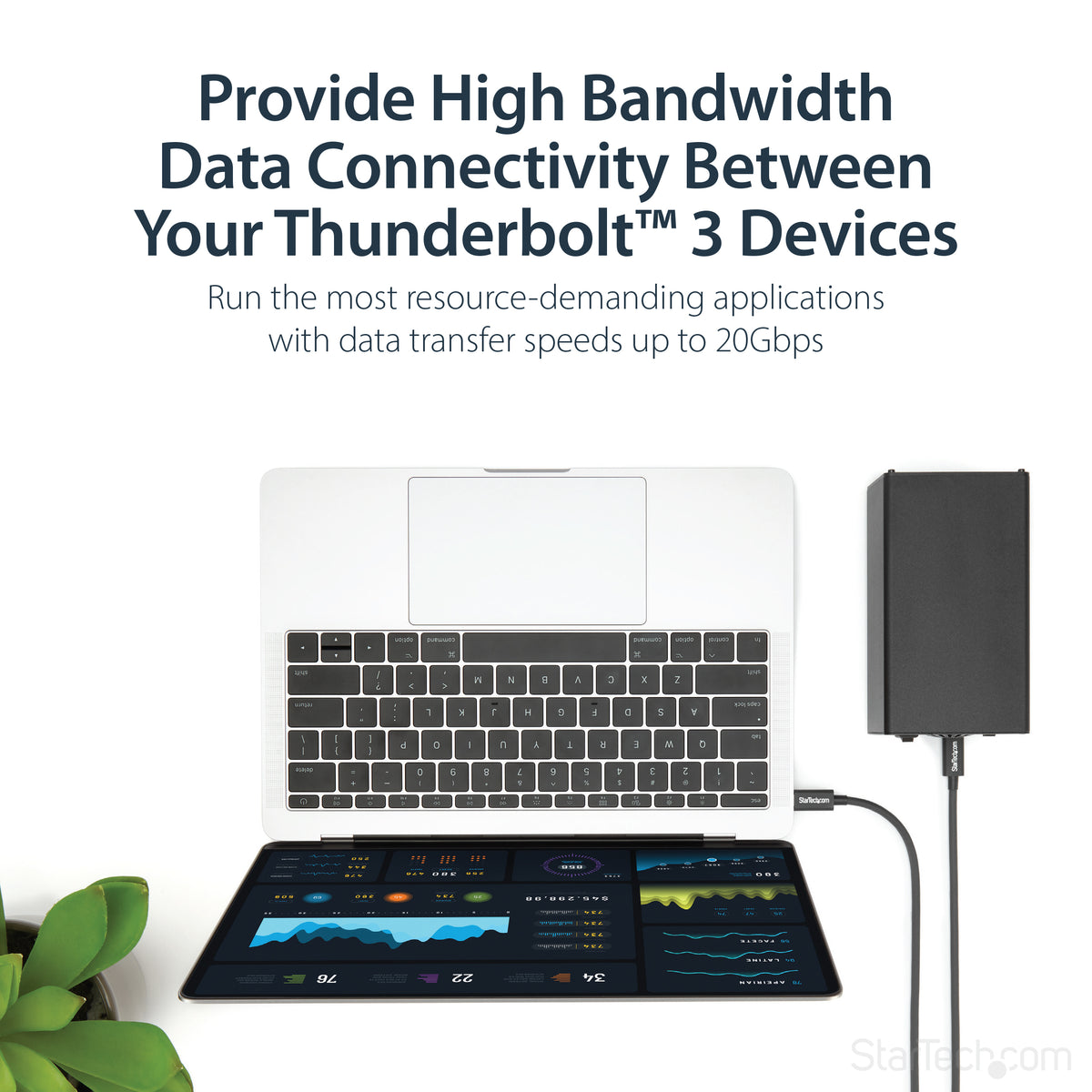 STARTECH .com Thunderbolt cable 1 m 20 Gbit/s Black (TBLT3MM1M) - Cartouches Certifiees