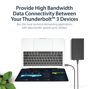 STARTECH .com Thunderbolt cable 1 m 20 Gbit/s Black (TBLT3MM1M) - Cartouches Certifiees