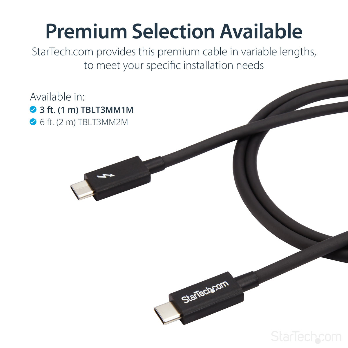STARTECH .com Thunderbolt cable 1 m 20 Gbit/s Black (TBLT3MM1M) - Cartouches Certifiees