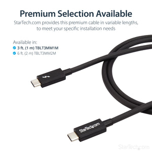 STARTECH .com Thunderbolt cable 1 m 20 Gbit/s Black (TBLT3MM1M) - Cartouches Certifiees