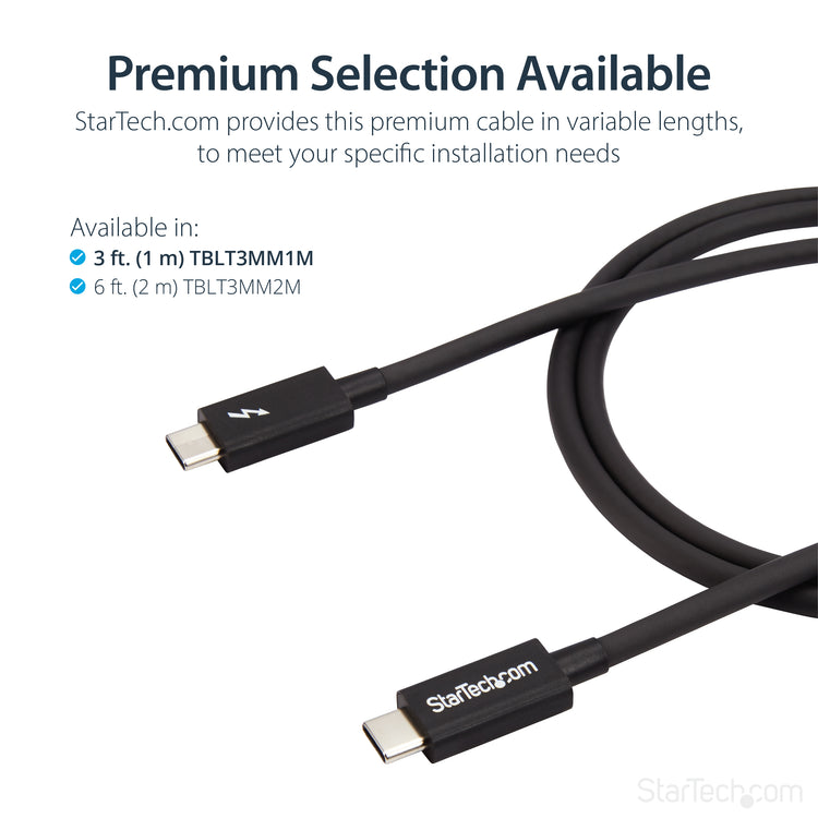 STARTECH .com Thunderbolt cable 1 m 20 Gbit/s Black (TBLT3MM1M) - Cartouches Certifiees