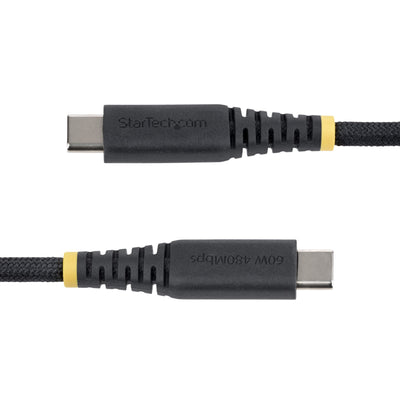 STARTECH .com USB cable USB 2.0 0,3 m USB C 0,48 Gbit/s 60 W Black (USB2CC1FTNCBR) - Cartouches Certifiees