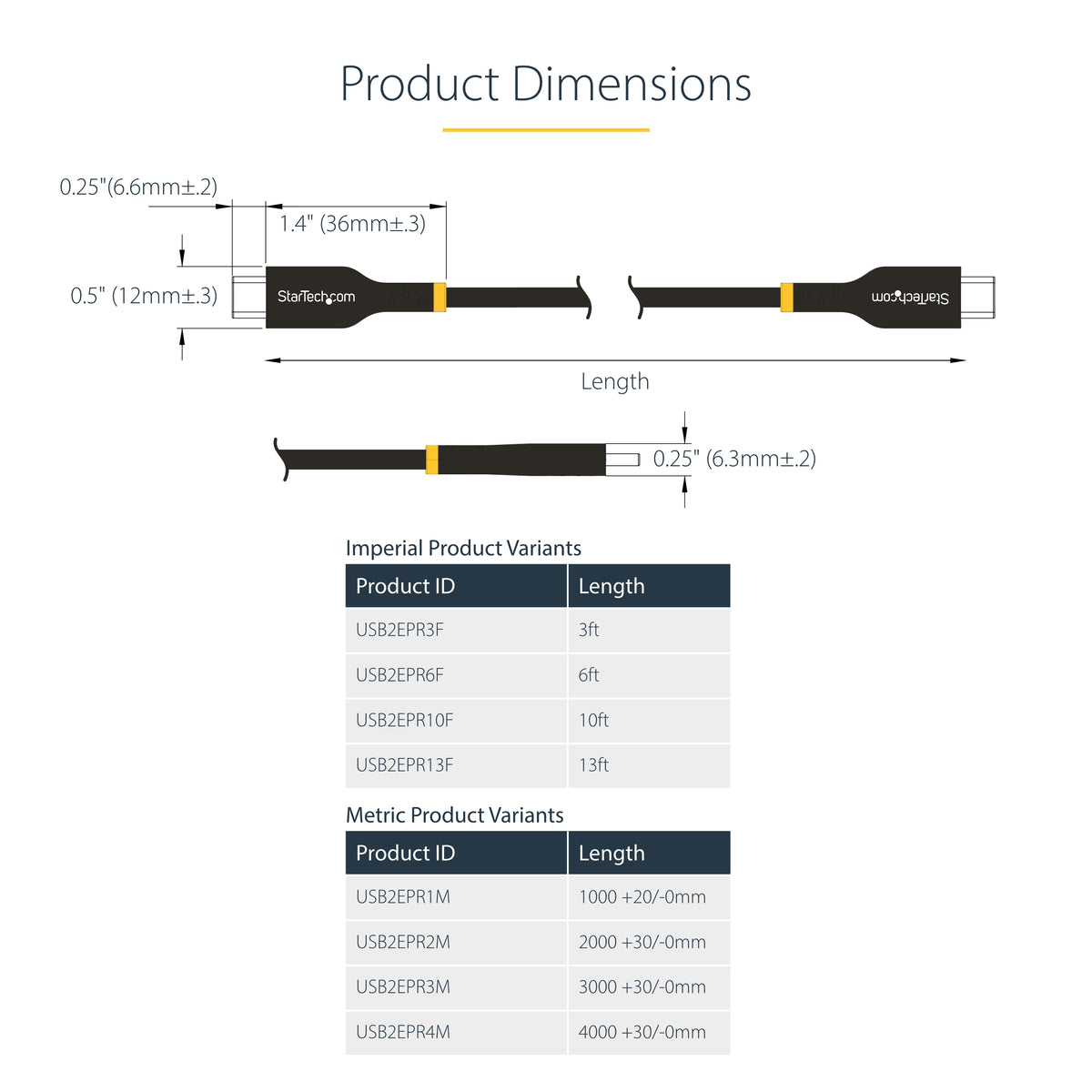 STARTECH .com USB cable USB 2.0 1,8 m USB C 0,48 Gbit/s 240 W Black (USB2EPR6F) - Cartouches Certifiees